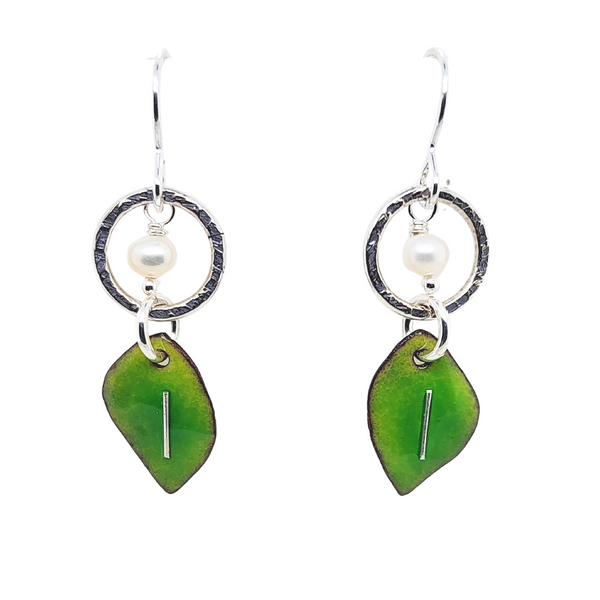 glass enamel and sterling silver earrings by Kathryn Riechert